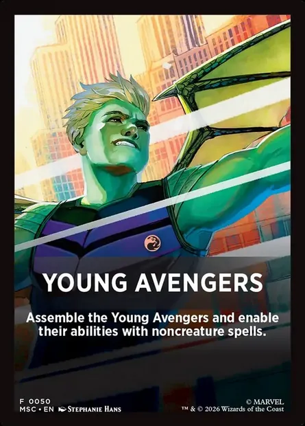 Young Avengers, Magic card FMSC 50 — Marvel Super Heroes Jumpstart Front Cards set