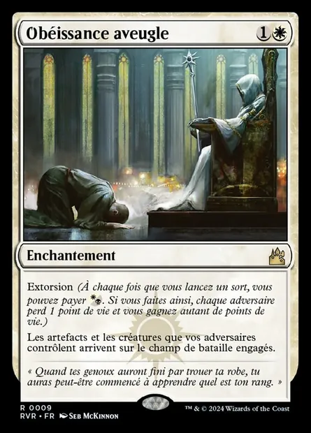 Obéissance aveugle, carte Magic RVR 9 — extension Ravnica Remastered