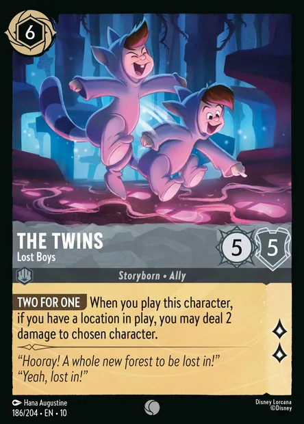 The Twins - Lost Boys, Disney Lorcana card CH10-186 — Whispers in the Well set