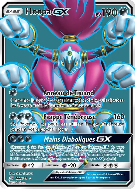Hoopa GX, carte Pokémon TEU 166 — extension Duo de Choc