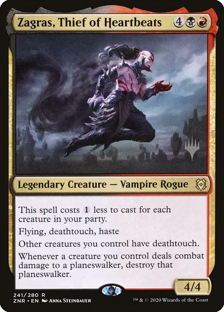 Zagras, Thief of Heartbeats, Magic card PZNR 241p — Zendikar Rising Promos set