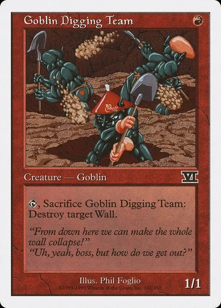 Goblin Digging Team, Magic card 6ED 182 — Classic Sixth Edition set