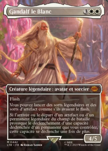 Gandalf le Blanc, carte Magic LTR 442 — extension Le Seigneur des Anneaux : chroniques de la Terre du Milieu