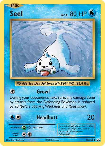 Seel, Pokémon card EVO 28 — Evolutions set