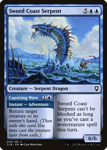 Sword Coast Serpent // Capsizing Wave, Magic card CLB 99 — Commander Legends: Battle for Baldur's Gate set