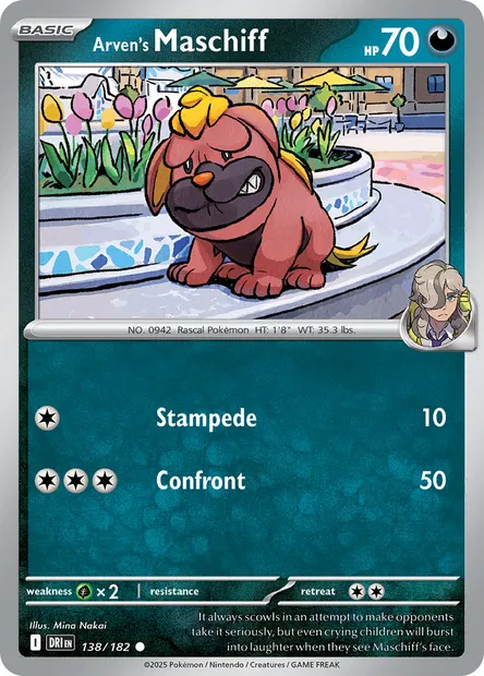 Arven's Maschiff, Pokémon card DRI 138 — Destined Rivals set