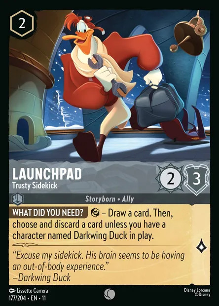 Launchpad - Trusty Sidekick, Disney Lorcana card CH11-177 — Winterspell set