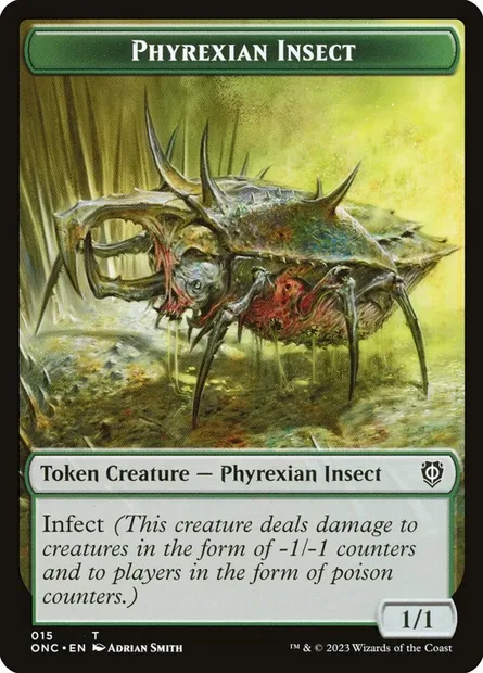 Phyrexian Insect, Magic card TONC 15 — Phyrexia: All Will Be One Commander Tokens set