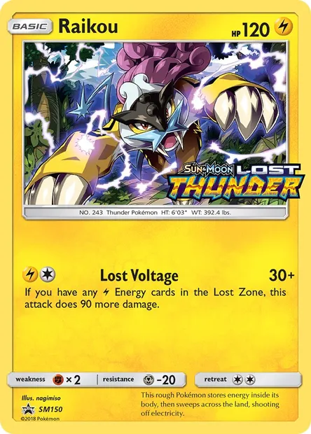Raikou, Pokémon card SM 150 — SM Black Star Promos set
