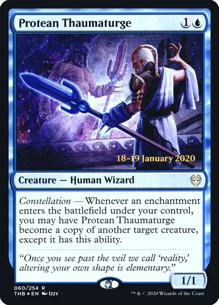 Protean Thaumaturge, Magic card PTHB 60s — Theros Beyond Death Promos set