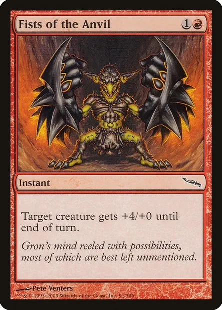 Poings de l'enclume, carte Magic MRD 91 — extension Mirrodin