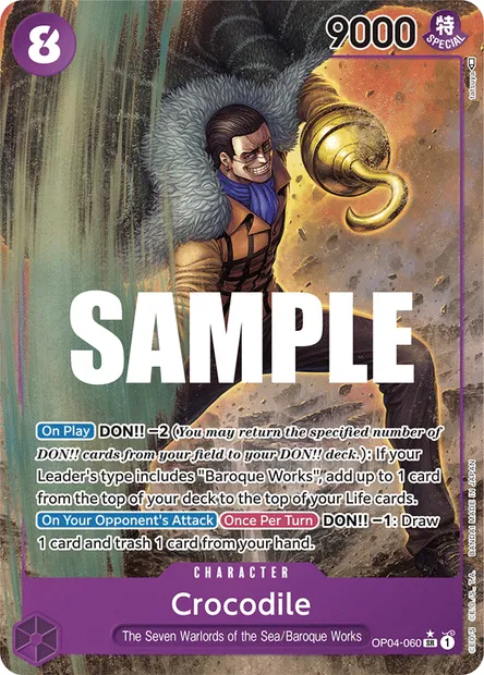 Crocodile, carte One Piece OP04-060 — extension KINGDOMS OF INTRIGUE