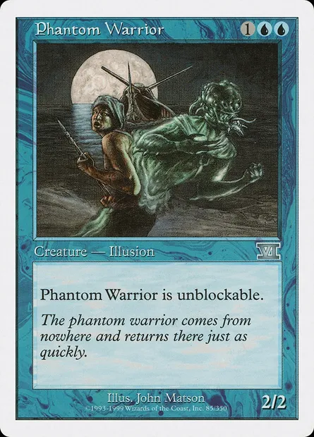 Phantom Warrior, Magic card 6ED 85 — Classic Sixth Edition set