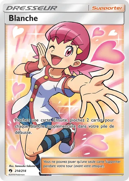 Blanche, carte Pokémon LOT 214 — extension Tonnerre Perdu