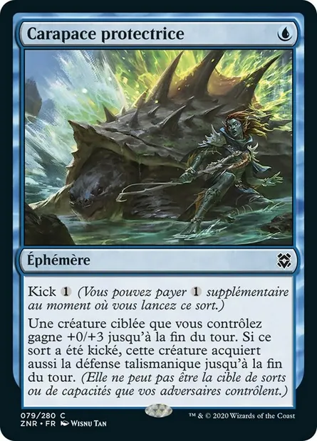 Carapace protectrice, carte Magic ZNR 79 — extension Renaissance de Zendikar