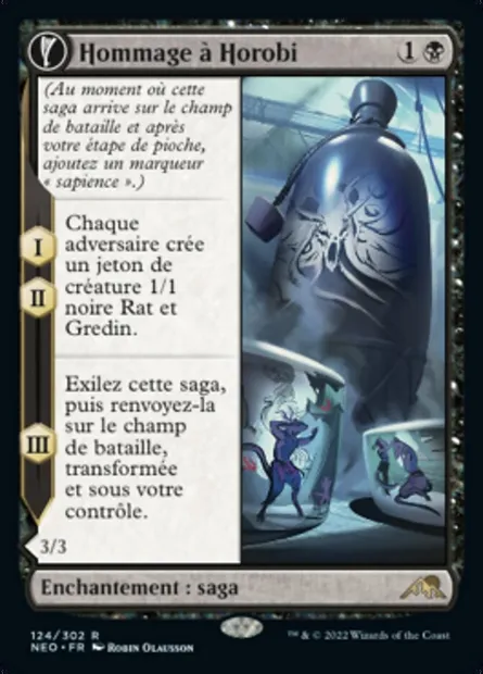 Hommage à Horobi // Écho du gémisseur de la mort, carte Magic NEO 124 — extension Kamigawa: La Dynastie Néon