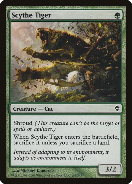 Scythe Tiger, Magic card ZEN 183 — Zendikar set