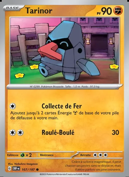 Tarinor, carte Pokémon OBF 107 — extension Flammes Obsidiennes