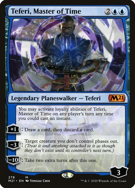 Téfeiri, maître du temps, carte Magic M21 276 — extension Core Set 2021