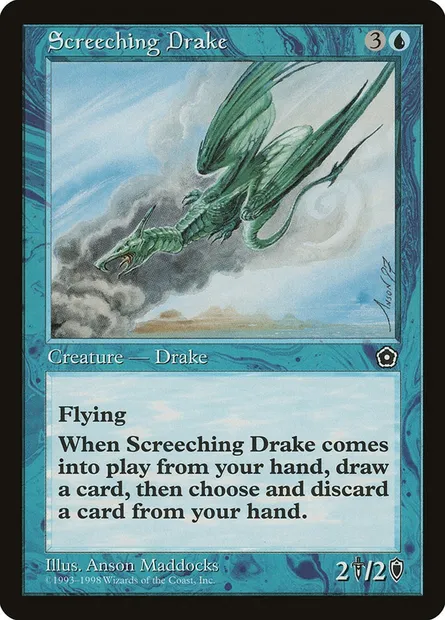 Screeching Drake, Magic card P02 44 — Portal Second Age set