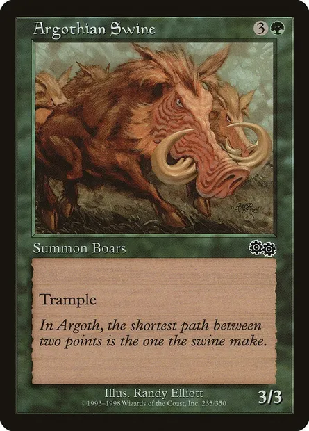 Argothian Swine, Magic card USG 235 — Urza's Saga set