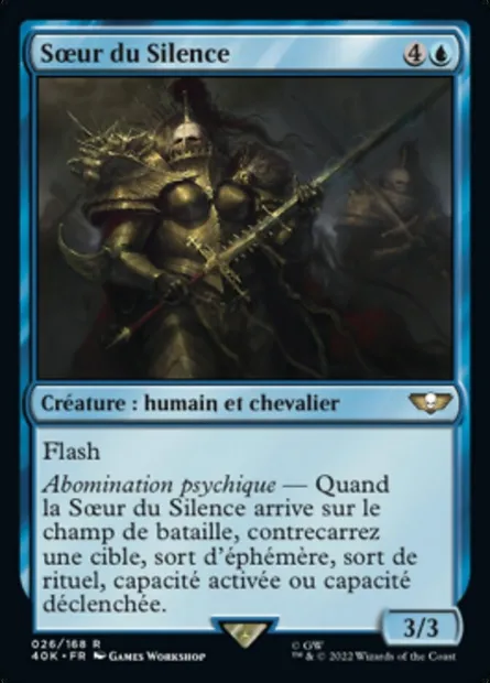 Sœur du Silence, carte Magic 40K 26 — extension Warhammer 40,000 Commander