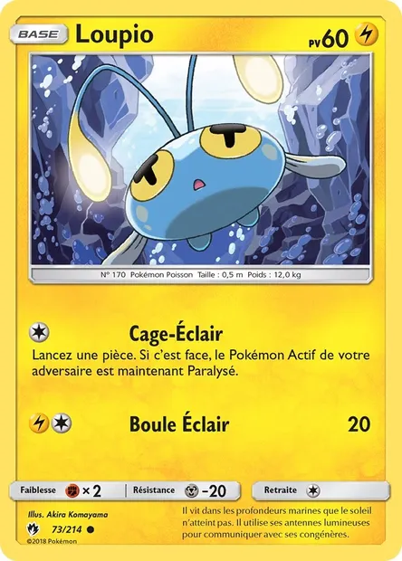 Loupio, carte Pokémon LOT 73 — extension Tonnerre Perdu