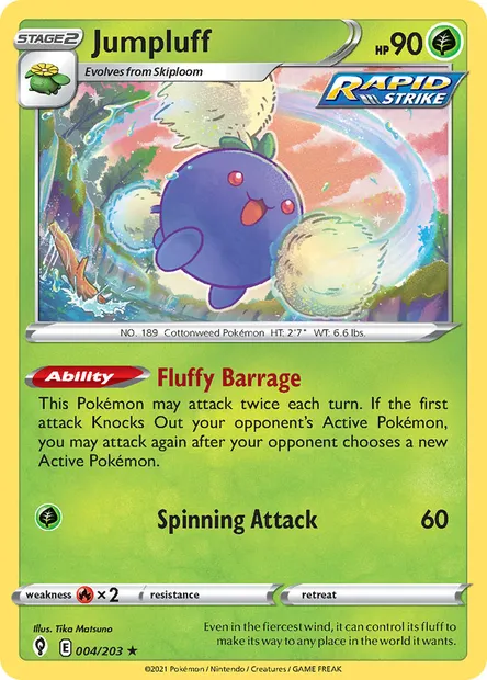 Jumpluff, Pokémon card EVS 4 — Evolving Skies set