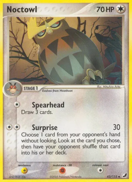 Noctowl, Pokémon card UF 43 — Unseen Forces set