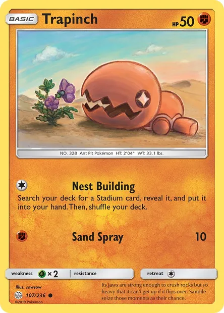 Trapinch, Pokémon card CEC 107 — Cosmic Eclipse set