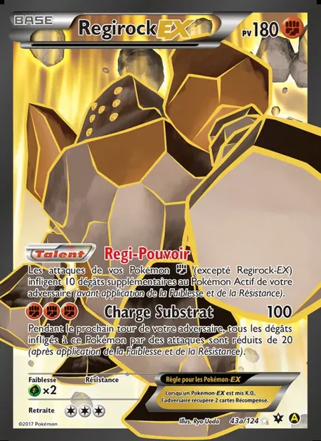 Regirock EX, carte Pokémon FCO 43a — extension Impact des Destins