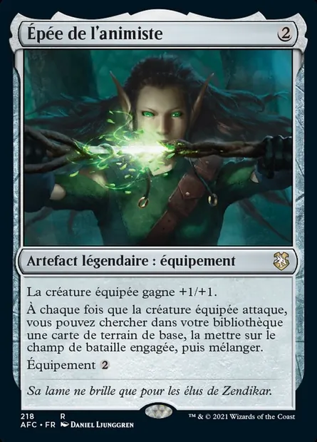 Épée de l'animiste, carte Magic AFC 218 — extension Forgotten Realms Commander