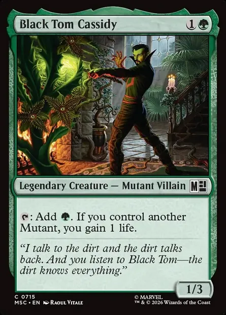 Black Tom Cassidy, Magic card MSC 715 — Marvel Super Heroes Commander set