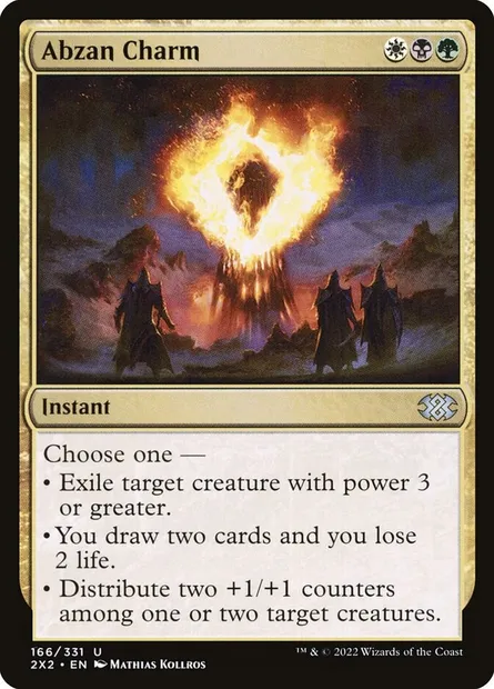 Abzan Charm, Magic card 2X2 166 — Double Masters 2022 set