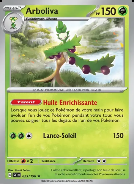Arboliva, carte Pokémon SVI 023 — extension Écarlate et Violet