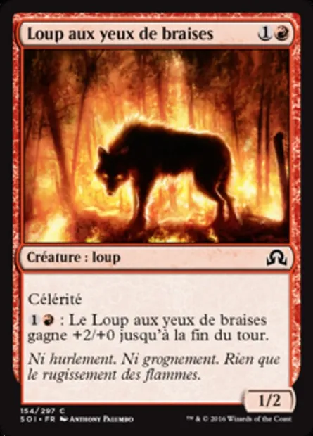 Loup aux yeux de braises, carte Magic SOI 154 — extension Ténèbres sur Innistrad