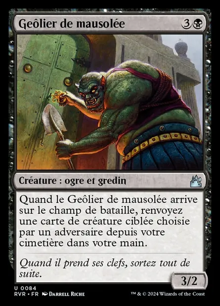 Geôlier de mausolée, carte Magic RVR 84 — extension Ravnica Remastered
