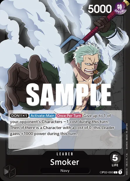 Smoker, One Piece card OP02-093 — PARAMOUNT WAR set