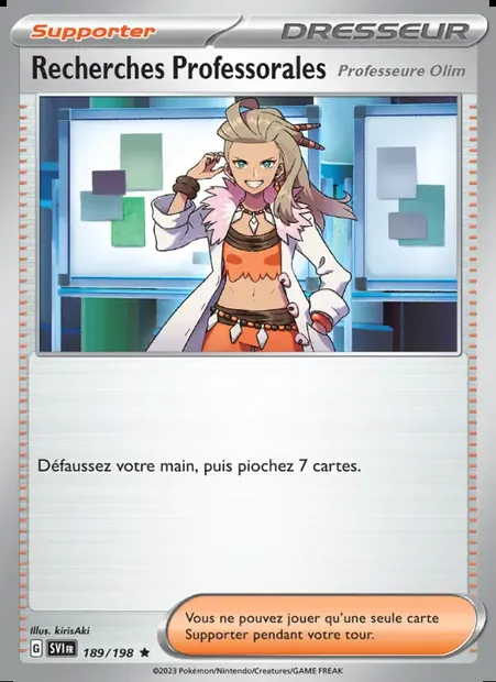 Recherches Professorales, carte Pokémon SVI 189 — extension Écarlate et Violet