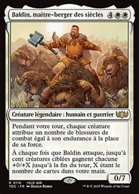 Baldin, maître-berger des siècles, carte Magic TDC 110 — extension Tarkir: Dragonstorm Commander