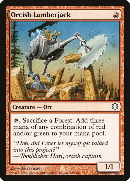Orcish Lumberjack, Magic card CST 210 — Coldsnap Theme Decks set