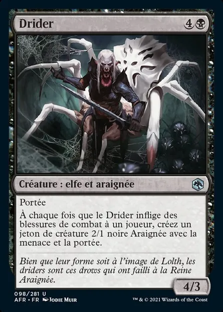 Drider, carte Magic AFR 98 — extension Forgotten Realms: Aventures dans les Royaumes Oubliés