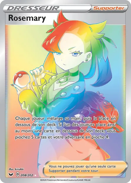 Rosemary, carte Pokémon SSH 208 — extension Épée et Bouclier