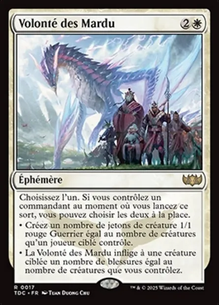 Volonté des Mardu, carte Magic TDC 17 — extension Tarkir: Dragonstorm Commander