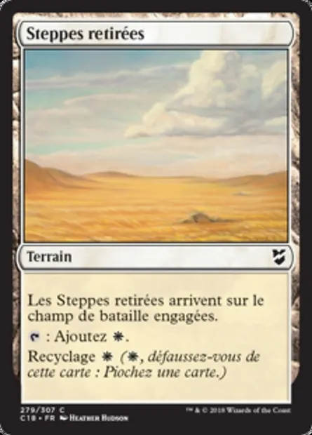 Steppes retirées, carte Magic C18 279 — extension Commander 2018