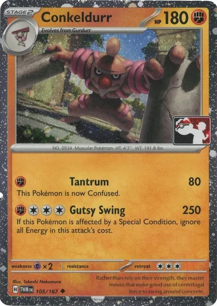 Conkeldurr, Pokémon card PPS 105-3 — Play! Pokémon Prize Pack Series set