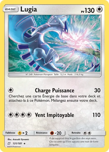 Lugia, carte Pokémon TEU 131 — extension Duo de Choc