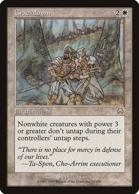 Crackdown, Magic card MMQ 15 — Mercadian Masques set