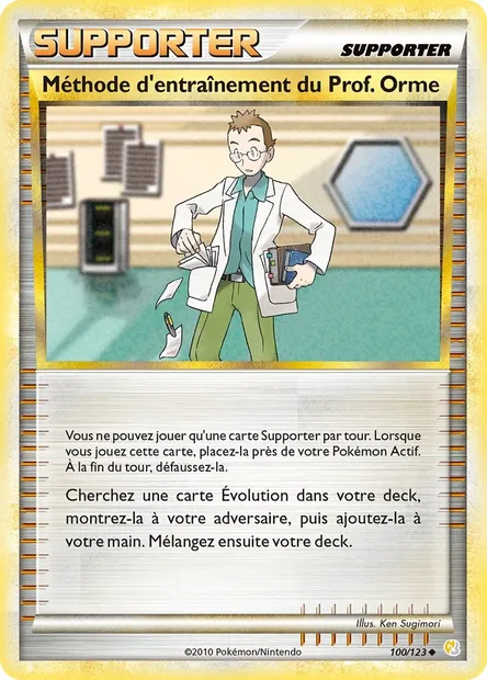 Méthode d'entraînement du Prof.Orme, carte Pokémon HS 100 — extension HeartGold SoulSilver