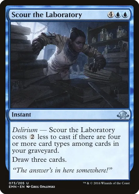 Scour the Laboratory, Magic card EMN 73 — Eldritch Moon set